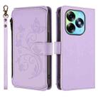 For Itel S23+ Butterfly Love Flower Multi-card Zipper Wallet Leather Phone Case(Light Purple) - 2