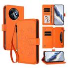 For Itel S24 Butterfly Love Flower Multi-card Zipper Wallet Leather Phone Case(Orange) - 1