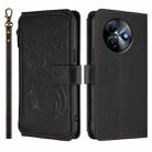 For Itel S24 Butterfly Love Flower Multi-card Zipper Wallet Leather Phone Case(Black) - 2