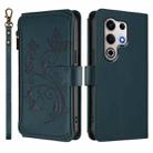 For Itel S25 Ultra 4G Curved Butterfly Love Flower Multi-card Zipper Wallet Leather Phone Case(Dark Green) - 2