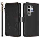 For Itel S25 Ultra 4G Curved Butterfly Love Flower Multi-card Zipper Wallet Leather Phone Case(Black) - 2
