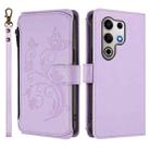 For Itel S25 Ultra 4G Curved Butterfly Love Flower Multi-card Zipper Wallet Leather Phone Case(Light Purple) - 2