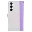 For Samsung Galaxy A17 4G / 5G Embossed Two-Color Leather Phone Case(Purple White) - 3