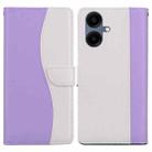 For Samsung Galaxy A06 4G / 5G Embossed Two-Color Leather Phone Case(Purple White) - 1