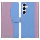 For Samsung Galaxy A16 4G / 5G Embossed Two-Color Leather Phone Case(Pink Blue) - 1