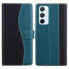 For Samsung Galaxy A54 5G Embossed Two-Color Leather Phone Case(Black Green) - 1
