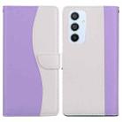 For Samsung Galaxy A54 5G Embossed Two-Color Leather Phone Case(Purple White) - 1
