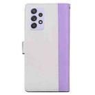 For Samsung Galaxy A53 5G Embossed Two-Color Leather Phone Case(Purple White) - 3