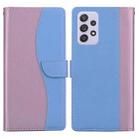 For Samsung Galaxy A52 / A52s 5G Embossed Two-Color Leather Phone Case(Pink Blue) - 1