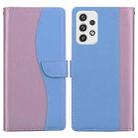 For Samsung Galaxy A32 4G Embossed Two-Color Leather Phone Case(Pink Blue) - 1