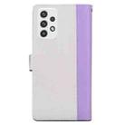 For Samsung Galaxy A32 4G Embossed Two-Color Leather Phone Case(Purple White) - 3