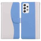 For Samsung Galaxy A32 5G Embossed Two-Color Leather Phone Case(White Blue) - 1