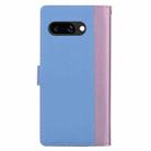 For Google Pixel 9a Embossed Two-Color Leather Phone Case(Pink Blue) - 3