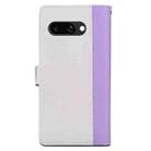 For Google Pixel 9a Embossed Two-Color Leather Phone Case(Purple White) - 3