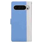 For Google Pixel 9 Pro Embossed Two-Color Leather Phone Case(White Blue) - 3
