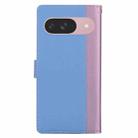 For Google Pixel 9 Embossed Two-Color Leather Phone Case(Pink Blue) - 3