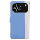 For iPhone 17 Pro Max Embossed Two-Color Leather Phone Case(White Blue) - 3