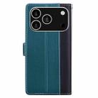 For iPhone 17 Pro Embossed Two-Color Leather Phone Case(Black Green) - 3