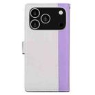 For iPhone 17 Pro Embossed Two-Color Leather Phone Case(Purple White) - 3