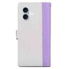 For iPhone 17 Embossed Two-Color Leather Phone Case(Purple White) - 3