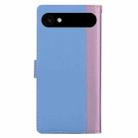 For iPhone 17 Air Embossed Two-Color Leather Phone Case(Pink Blue) - 3