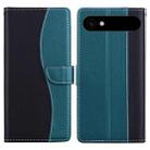 For iPhone 17 Air Embossed Two-Color Leather Phone Case(Black Green) - 1