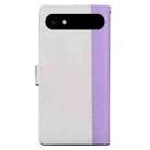 For iPhone 17 Air Embossed Two-Color Leather Phone Case(Purple White) - 3