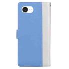 For iPhone 16e Embossed Two-Color Leather Phone Case(White Blue) - 3