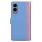 For Samsung Galaxy S25 Edge 5G Embossed Two-Color Leather Phone Case(Pink Blue) - 3