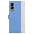 For Samsung Galaxy S25 Edge 5G Embossed Two-Color Leather Phone Case(White Blue) - 3