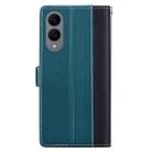 For Samsung Galaxy S25 Edge 5G Embossed Two-Color Leather Phone Case(Black Green) - 3