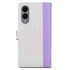 For Samsung Galaxy S25 Edge 5G Embossed Two-Color Leather Phone Case(Purple White) - 3