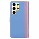 For Samsung Galaxy S22 Ultra 5G Embossed Two-Color Leather Phone Case(Pink Blue) - 3