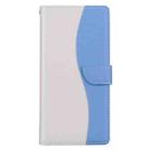 For Samsung Galaxy S22 Ultra 5G Embossed Two-Color Leather Phone Case(White Blue) - 2
