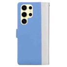 For Samsung Galaxy S22 Ultra 5G Embossed Two-Color Leather Phone Case(White Blue) - 3