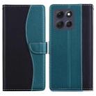 For Motorola Moto G86 5G Embossed Two-Color Leather Phone Case(Black Green) - 1