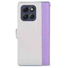 For Motorola Moto G56 5G Embossed Two-Color Leather Phone Case(Purple White) - 3