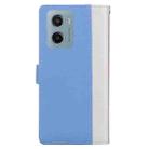 For Motorola Moto E15 Embossed Two-Color Leather Phone Case(White Blue) - 3