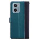 For Motorola Moto E15 Embossed Two-Color Leather Phone Case(Black Green) - 3
