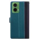 For Motorola Moto G35 Embossed Two-Color Leather Phone Case(Black Green) - 3