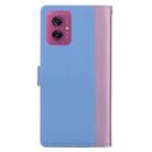 For Motorola Moto G55 Embossed Two-Color Leather Phone Case(Pink Blue) - 3