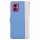 For Motorola Moto G55 Embossed Two-Color Leather Phone Case(White Blue) - 3
