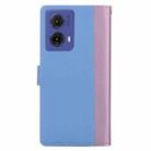 For Motorola Moto G85 5G Embossed Two-Color Leather Phone Case(Pink Blue) - 3