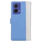 For Motorola Moto G85 5G Embossed Two-Color Leather Phone Case(White Blue) - 3