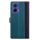 For Motorola Moto G85 5G Embossed Two-Color Leather Phone Case(Black Green) - 3