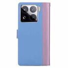 For Xiaomi 15 Pro Embossed Two-Color Leather Phone Case(Pink Blue) - 3