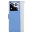 For Xiaomi 15 Pro Embossed Two-Color Leather Phone Case(White Blue) - 3