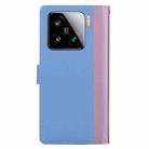 For Xiaomi 15 Embossed Two-Color Leather Phone Case(Pink Blue) - 3