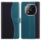 For Redmi Note 14 Pro+ 5G / Poco X7 5G Embossed Two-Color Leather Phone Case(Black Green) - 1