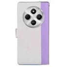 For Redmi 14C 5G Embossed Two-Color Leather Phone Case(Purple White) - 3